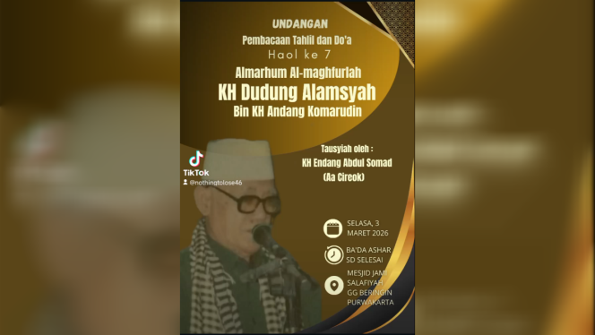 Peringatan Haol ke-7 KH Dudung Alamsyah di Purwakarta Hadirkan Rois Syuriah PCNU sebagai Penceramah